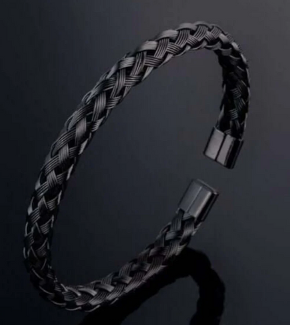 Black Fashion Charm Cuff Bracelet For Men