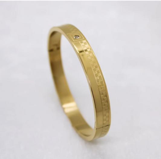 Memoir Chess Design Gold Bracelet For Men