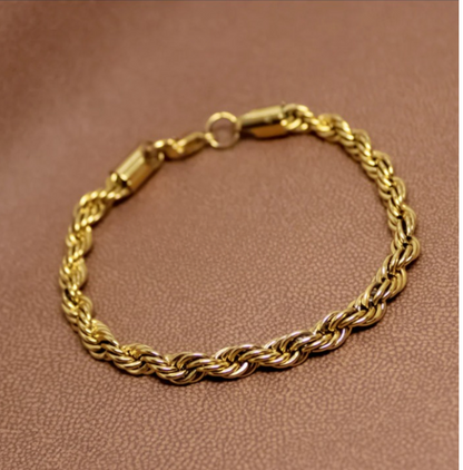 Rope Chain Bracelet in Gold Plated (8 Inch)