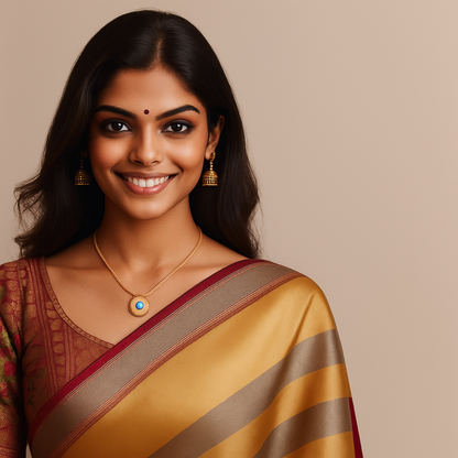 Round Evil Eye Pendant Necklace