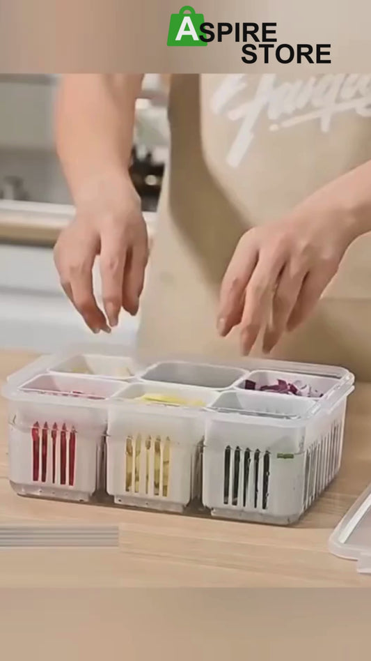 Food Storage Box With Lid and 6 Compartments