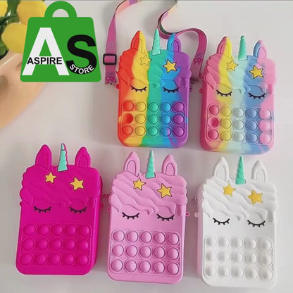 Pop It Bag for Girls -P- Unicorn sling Bags for Girls Kids Sling Bags