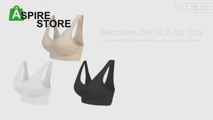 Women's Multicolor Air Bra Pack Of 3 Free Size