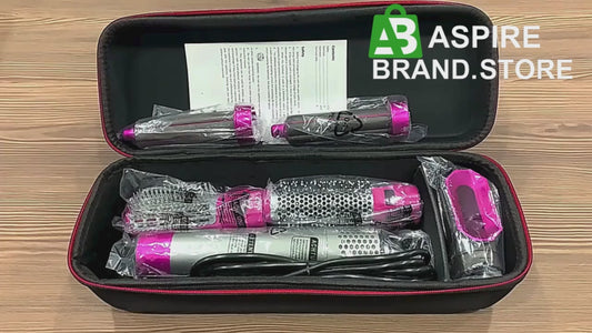 5 in 1 Multifunctional Hair Dryer Styling Tool, Detachable 5-in-1 Multi-Head Hot Air Comb, The Negative Ion Automatic Suction Hair Curler