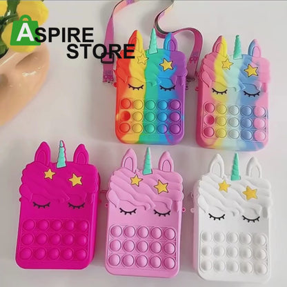 Pop It Bag for Girls -P- Unicorn sling Bags for Girls Kids Sling Bags