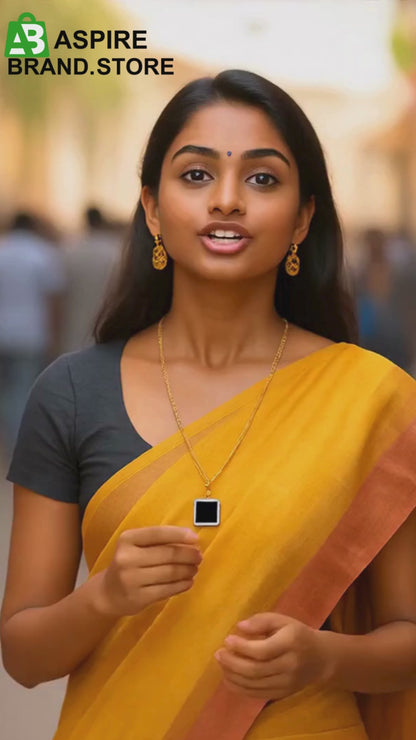 Black Square Crystal Pendant Rose Gold Necklace For Women