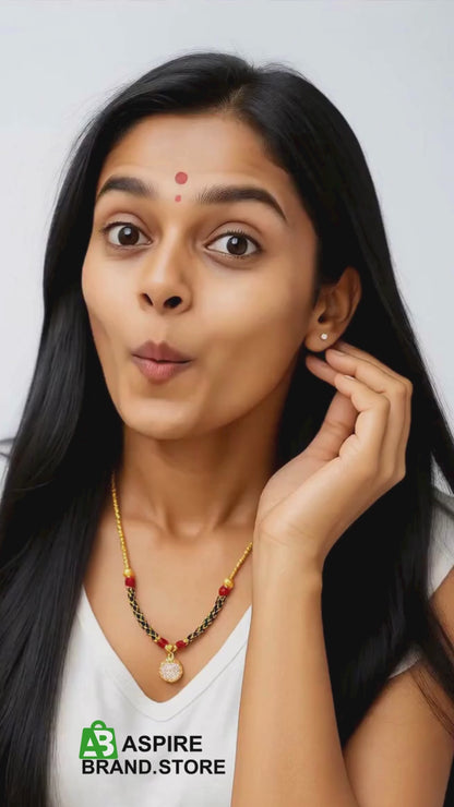 White Round Diamond Mangalsutra For Women